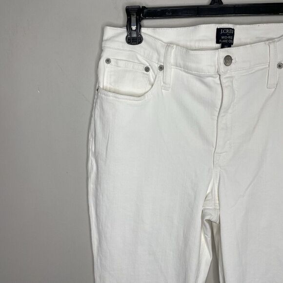 J.CREW Jeans Women 32 Flare Crop NEW White Raw Hem Stretch BO933 - Picture 5 of 16